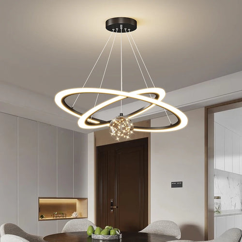 lustre en verre étoilé design moderne pour éclairage intérieur - vue 5 sur 9