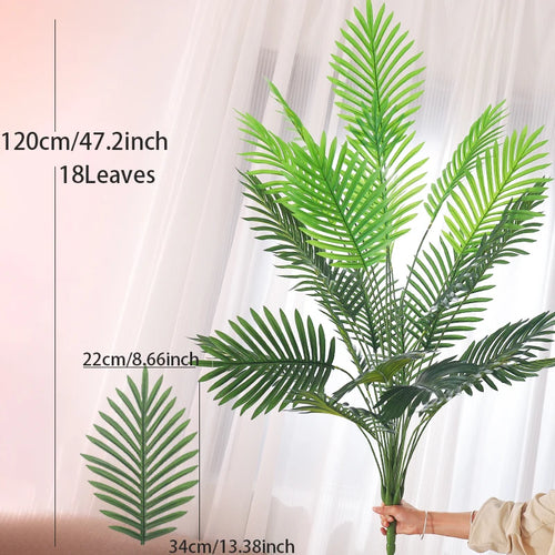 palmier artificiel en plastique avec feuilles de monstera pour jardin - vue 9 sur 9