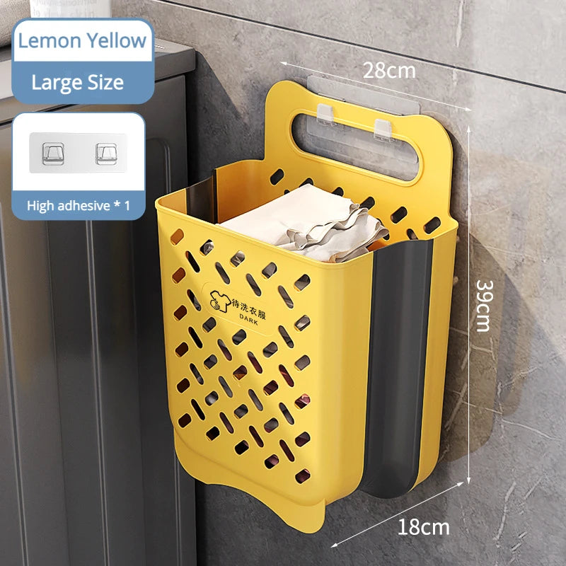 panier à linge pliable et mural pour rangement pratique - vue 12 sur 17