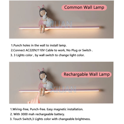 applique murale en forme de lapin pour décoration enfant - vue 7 sur 17