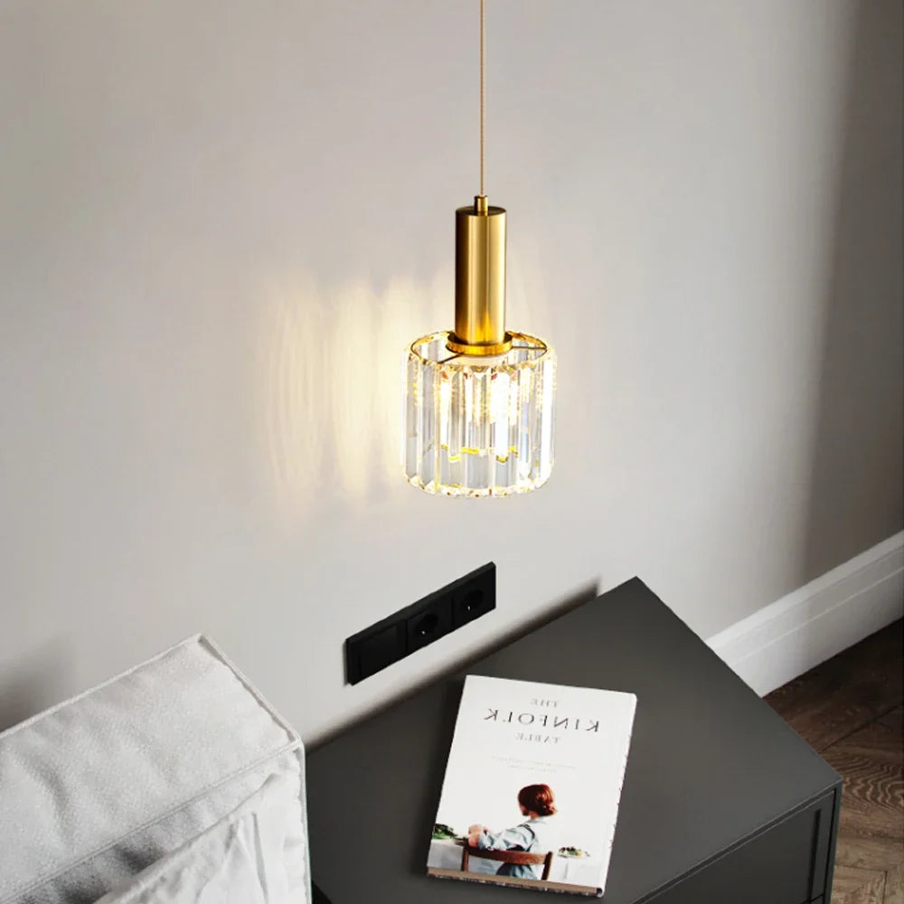 suspension en cristal design moderne pour éclairage intérieur réglable - vue 5 sur 10