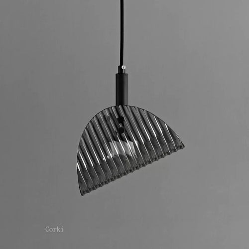 suspension design art déco en verre avec gradation modifiable - vue 4 sur 8
