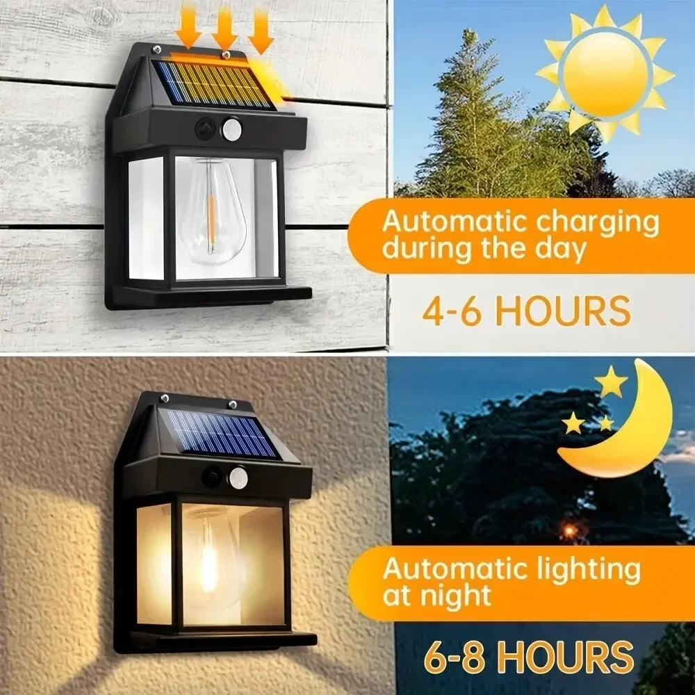 lampe de nuit solaire en tungstène trois modes étanche pour jardin - vue 2 sur 10