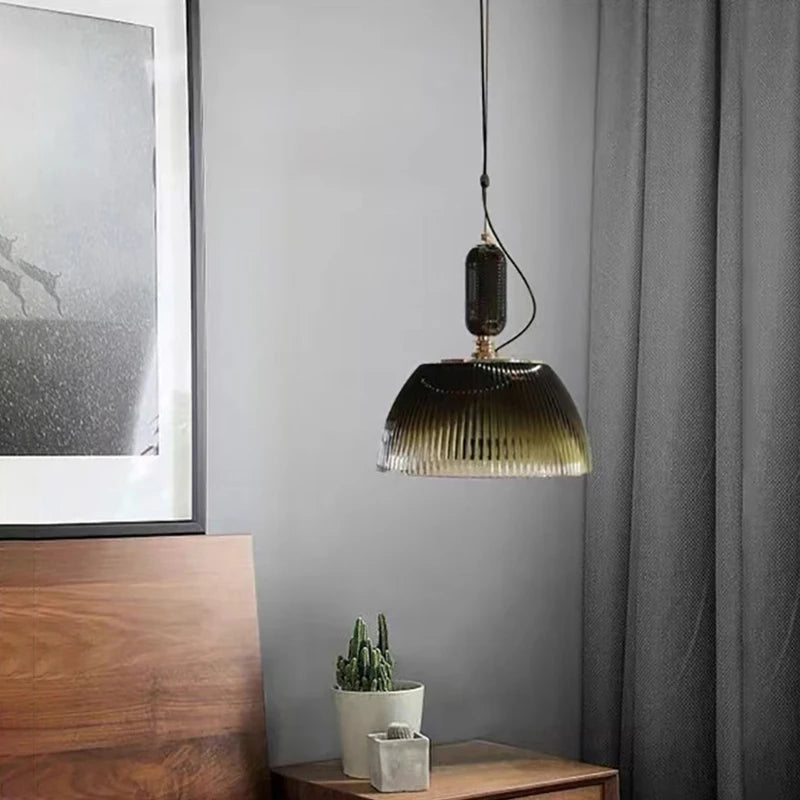 suspension rétro en verre pour éclairage moderne et chaleureux - vue 4 sur 8