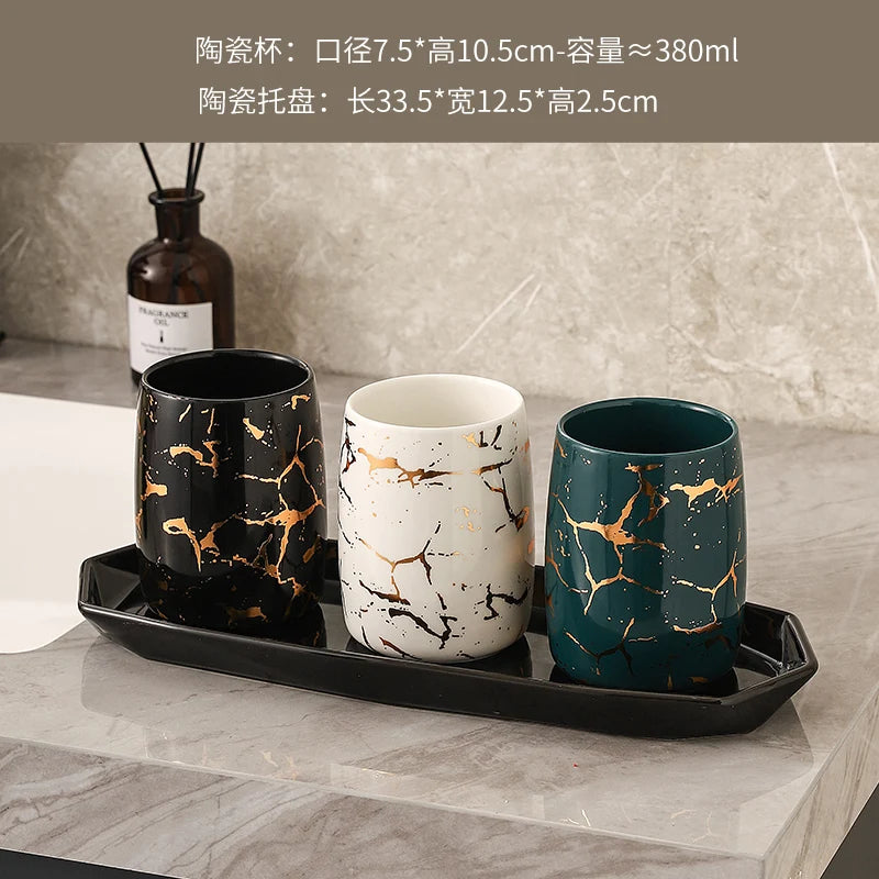 tasse en céramique marbrée haut de gamme pour couples décorative - vue 25 sur 26