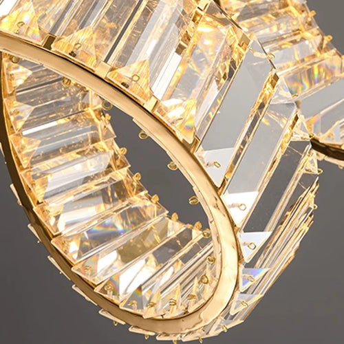 Lustre led spirale dorée au design moderne - vue 7 sur 7