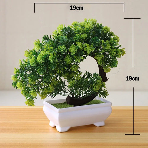 bonsaï plantes artificielles vertes décoration fête mariage et bureau - vue 5 sur 14