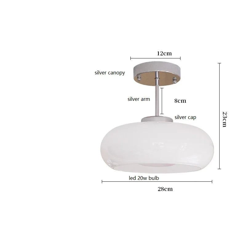 IWHD nordique plafond moderne à LEDs lampe maison éclairage intérieur chambre salon salle à manger cuivre jaune verre abat-jour lampara - vue 15 sur 20