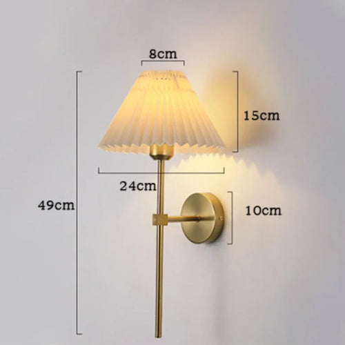 applique murale moderne plissée tissu éclairage hôtel nordique créatif - vue 7 sur 10