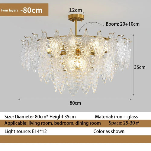 lustre en verre de luxe pour décoration intérieure romantique - vue 13 sur 13