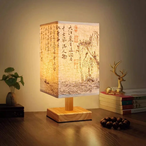 lampe de bureau à led style chinois avec prise usb et intensité variable - vue 2 sur 9