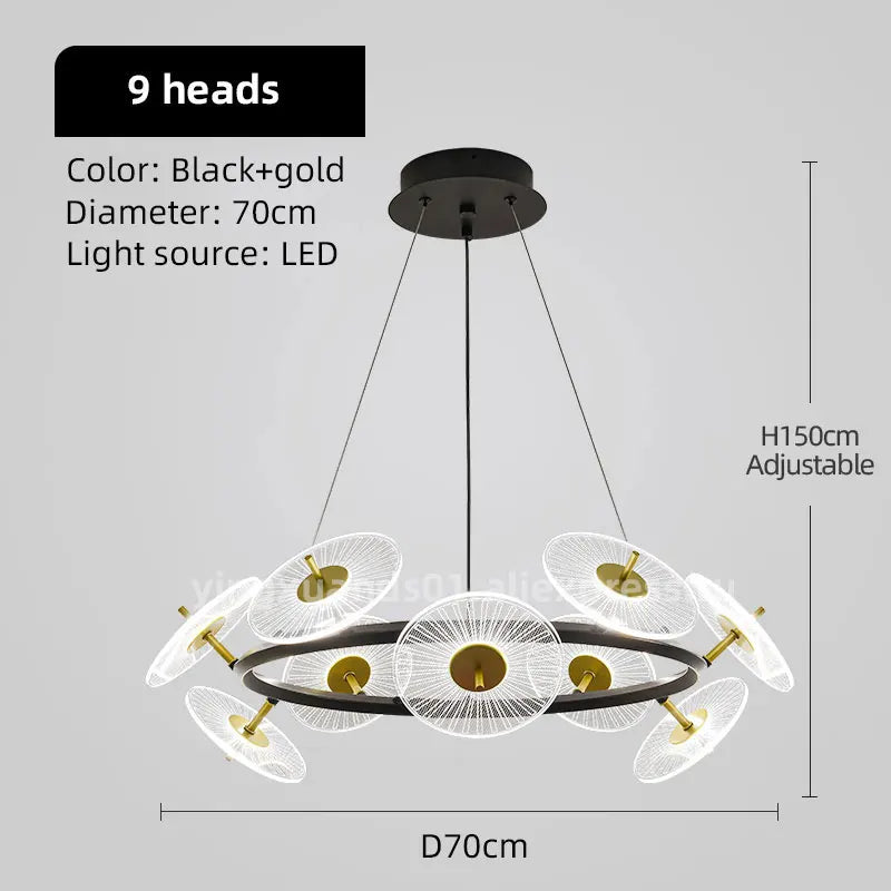 lustre moderne pour éclairage intérieur design élégant - vue 9 sur 12