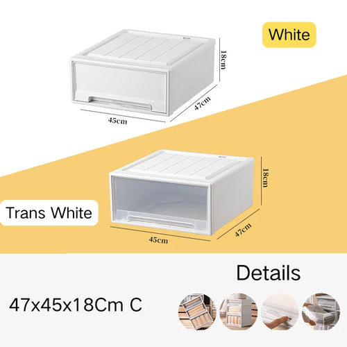 tiroirs empilables en plastique transparent pour rangement pratique - vue 31 sur 48