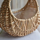panier à fleurs en rotin demi-lune avec poignée pour pique-nique et déco