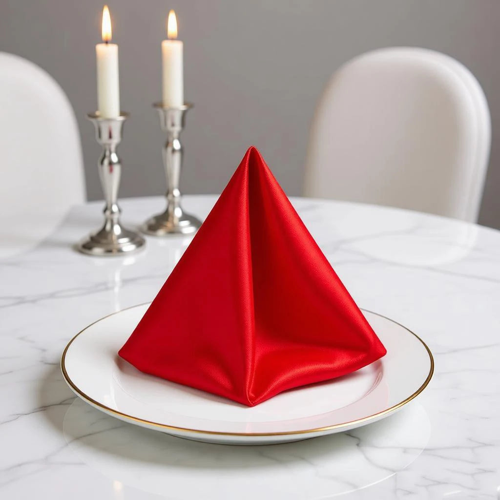Serviette de table satin décorative pour réception mariage - vue 4 sur 5