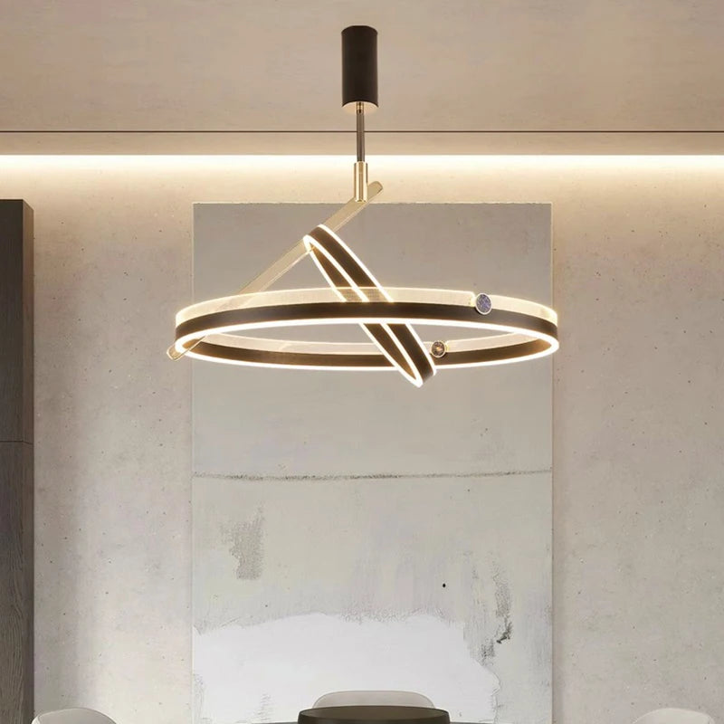 lustre led moderne suspension éclairage intérieur décoratif - vue 4 sur 7