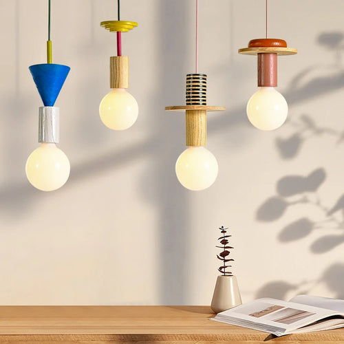 lustre en bois moderne avec led pour maison - vue 2 sur 13