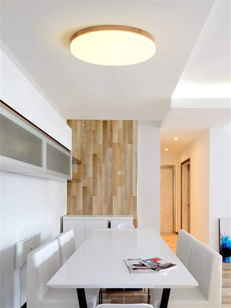 plafonnier led moderne en bois massif idéal pour décorer - vue 7 sur 7