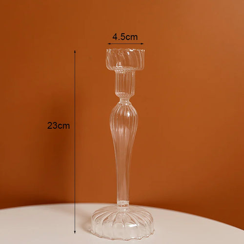 bougeoir vintage en verre pour mariage et dîners romantiques - vue 26 sur 27