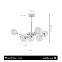 2024 Glass Chandelier Chrome Magic Bean Lights for  Living Room Pendant Lamp Bedroom Dining Room Ceiling Hanging Lamp