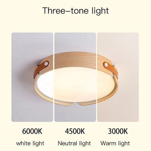 plafonnier moderne en bois avec télécommande pour décoration intérieure - vue 4 sur 12