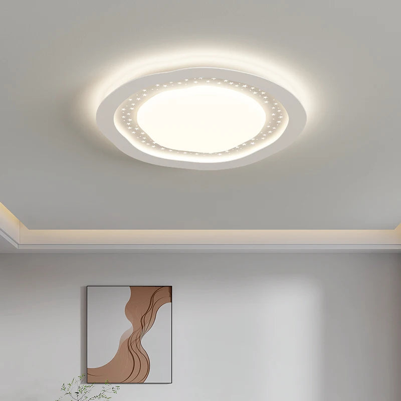 lustre led moderne galets gypsophile style simple protection des yeux - vue 4 sur 14