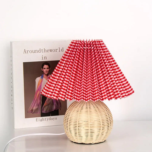 lampe à poser moderne en bois et rotin pour décoration intérieure - vue 9 sur 19