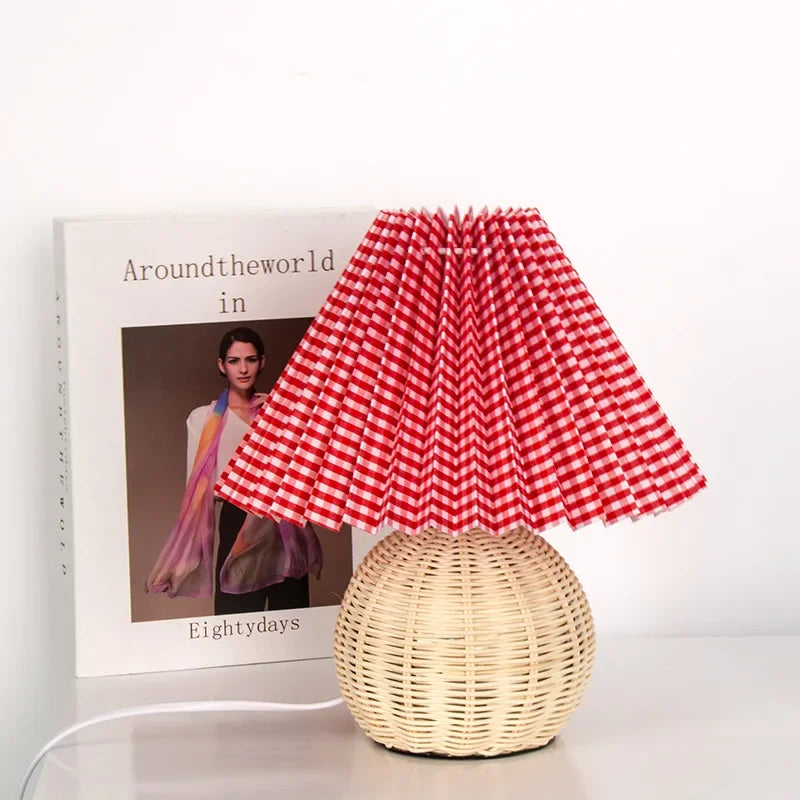 lampe à poser moderne en bois et rotin pour décoration intérieure - vue 8 sur 19