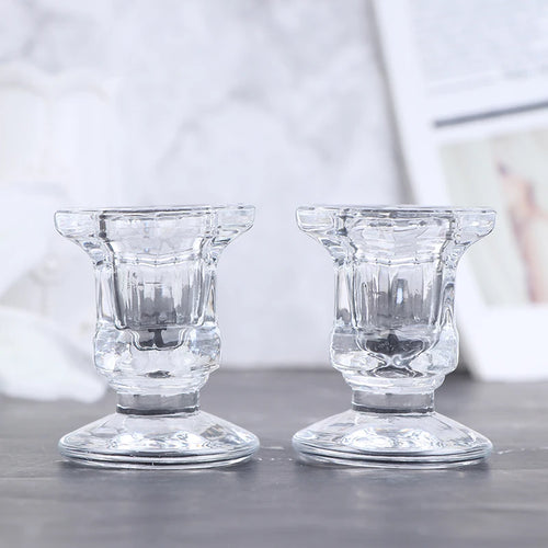 bougeoir en verre cristal pour mariage et décoration intérieure - vue 4 sur 9