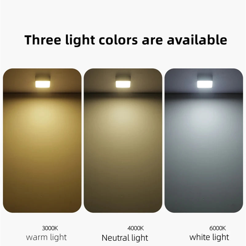 1PCS Black Light White Light Surface Mount LED Panel Bulb Round Square 16w 24w 30w LED Ceiling Light Down Light AC110v-220V - vue 5 sur 5