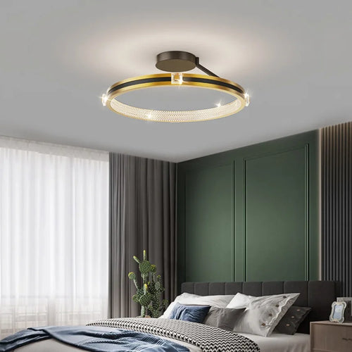 plafonnier led moderne de luxe en cristal décoration luminaires - vue 3 sur 9