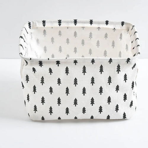 panier de rangement pliable en toile avec poignée coton et lin - vue 22 sur 22