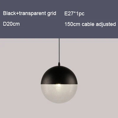 suspension nordique en verre à carreaux pour décoration moderne
