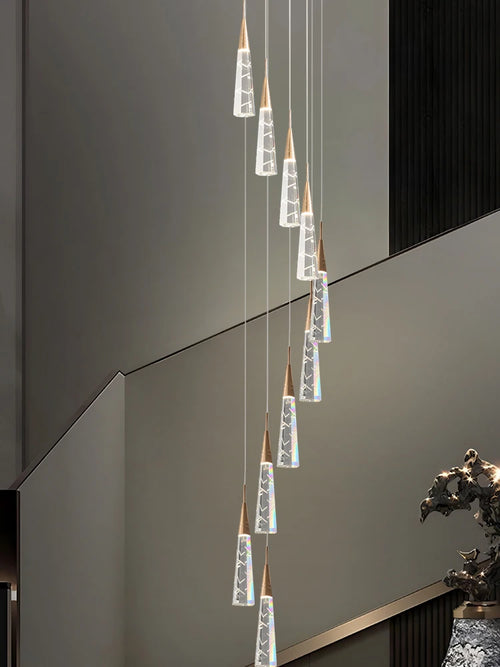 lustre moderne suspendu à branches avec longue ligne à led - vue 3 sur 17