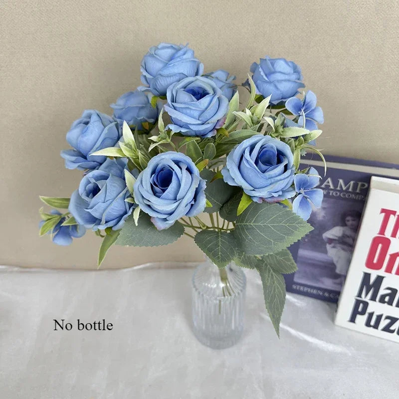 bouquet de roses artificielles en soie pour décoration intérieure - vue 11 sur 14