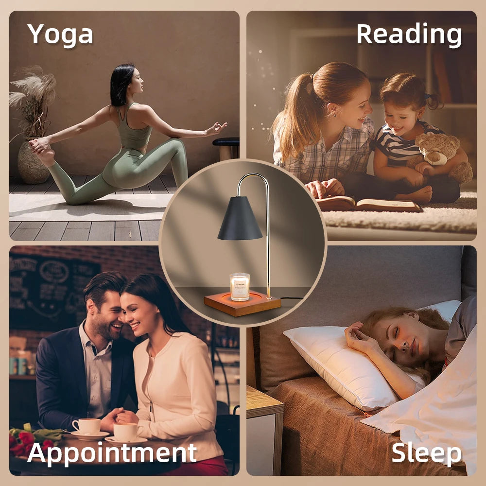 lampe de table rétro aromathérapie avec minuterie et lumière d'ambiance - vue 6 sur 12