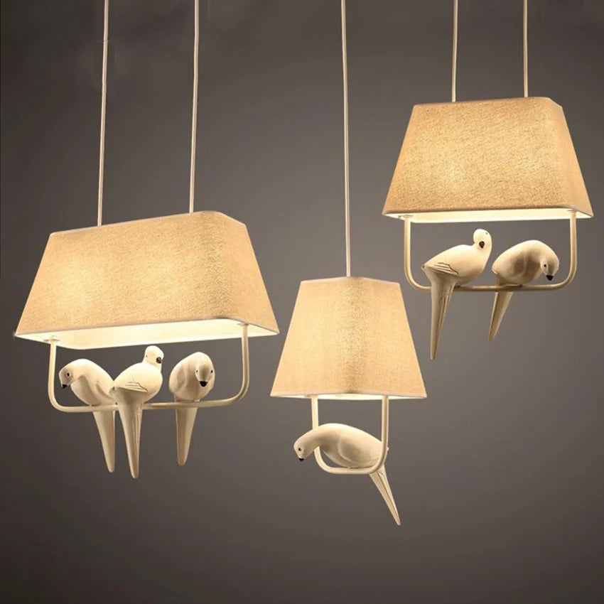 lustre style japonais simple avec suspension oiseau - vue 5 sur 10
