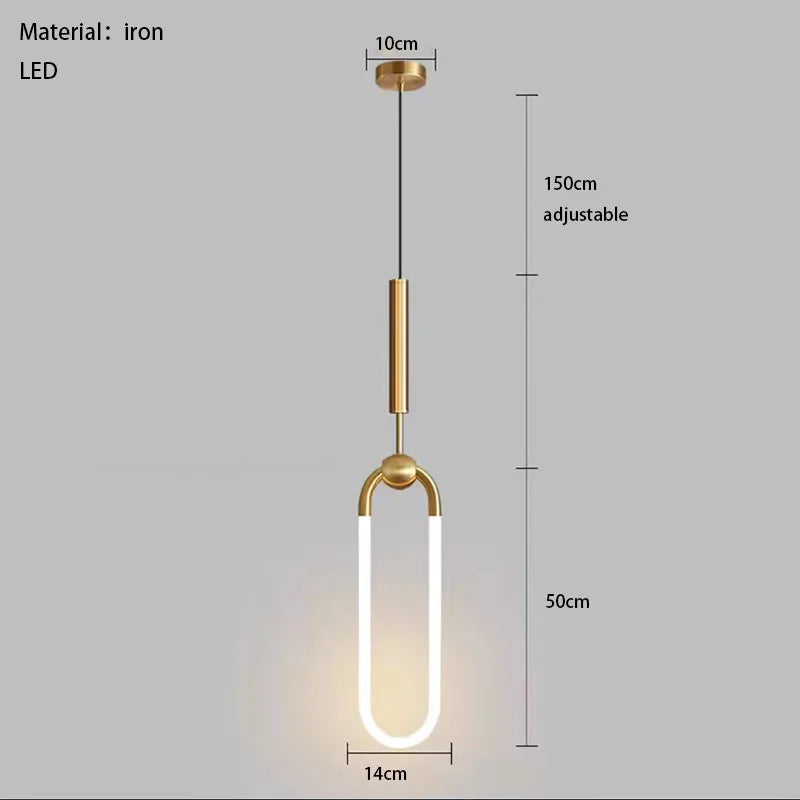 suspension LED ellipse design moderne réglable en hauteur - vue 9 sur 12