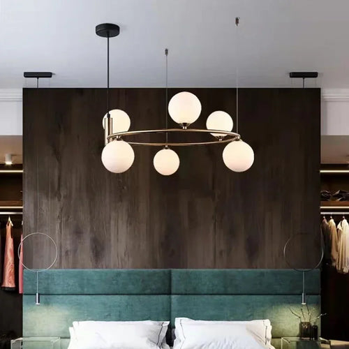 lustre nordique en verre led pour décoration maison - vue 4 sur 12