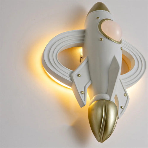 applique murale fusée spatiale led pour chambre enfant avec télécommande - vue 6 sur 7