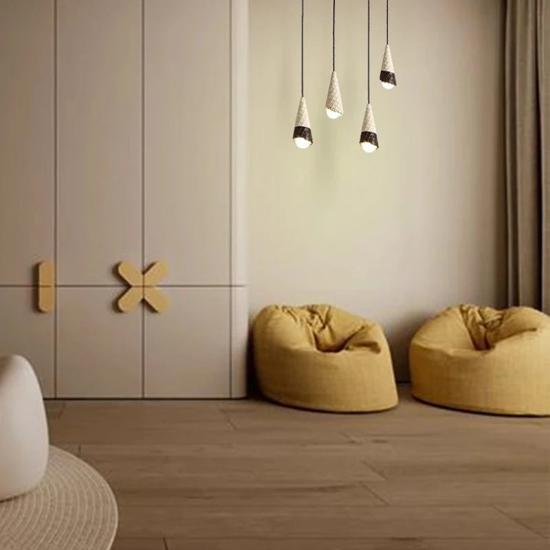 suspension en céramique pour chambre d enfant créative lampe à LED - vue 5 sur 8