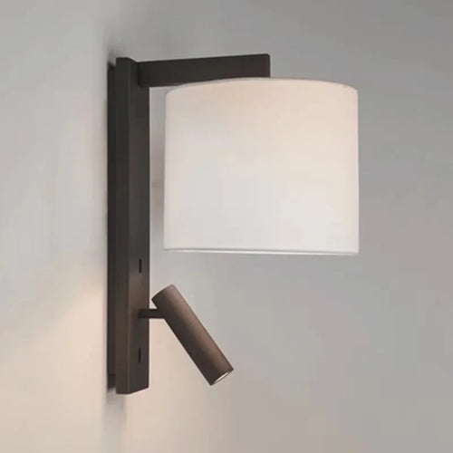 applique murale led nordique en fer et tissu rotatif sans fil - vue 7 sur 6