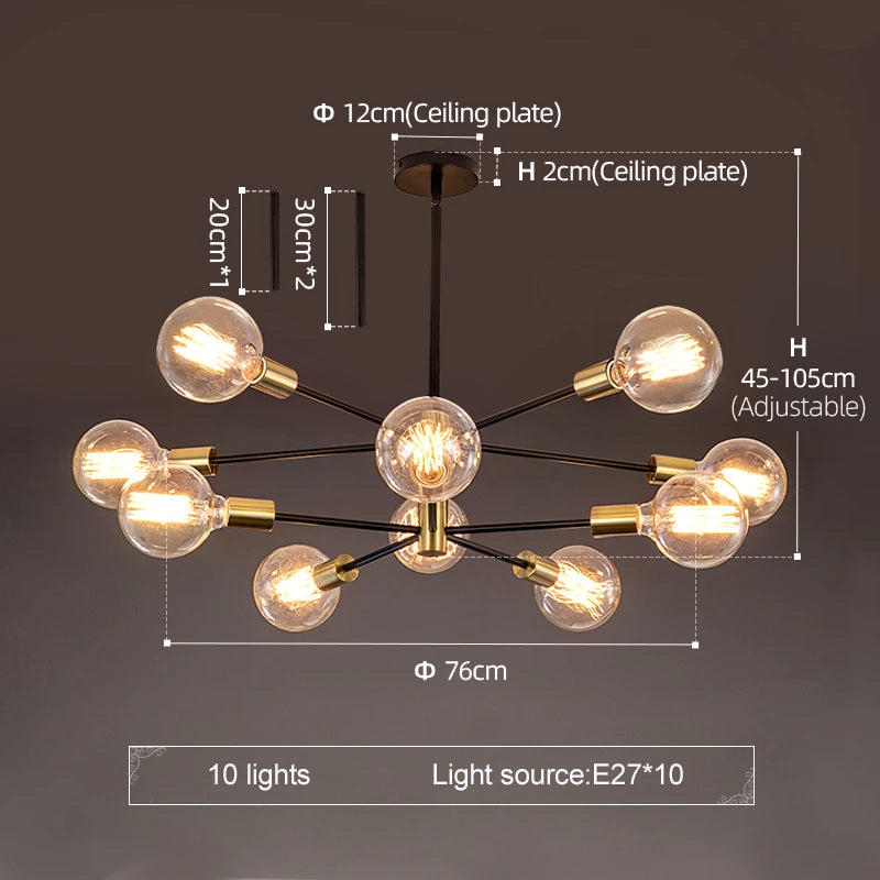 lustre de luxe moderne suspension led décoration nordique - vue 10 sur 11