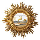 miroir décoratif mural sun apolo art designs or argent