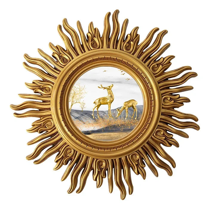 miroir décoratif mural sun apolo art designs or argent - vue 12 sur 14
