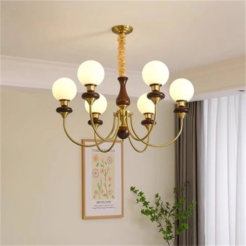 lustre rétro en métal et verre pour intérieur élégant - vue 7 sur 8