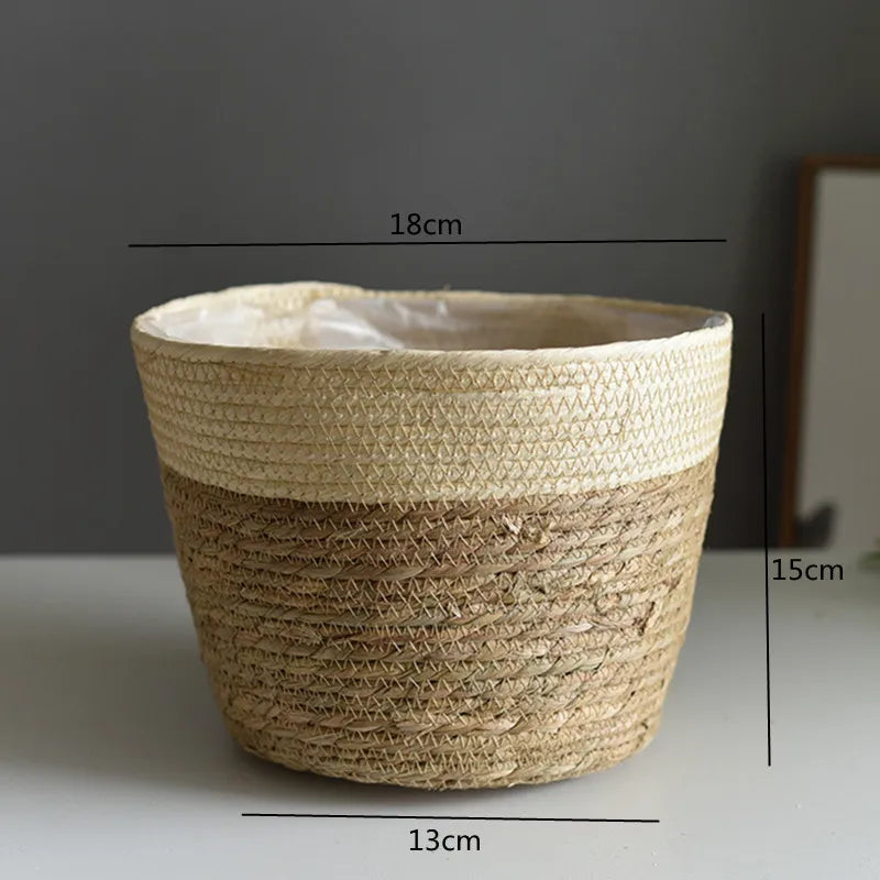 panier en paille pour plantes d'intérieur et d'extérieur - vue 17 sur 28