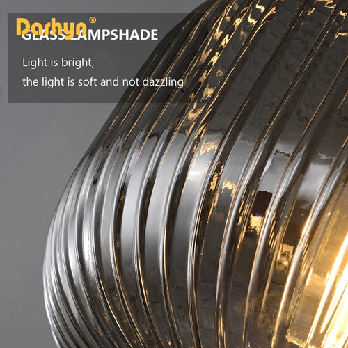 lustre rétro led en verre pour décoration intérieure - vue 7 sur 10
