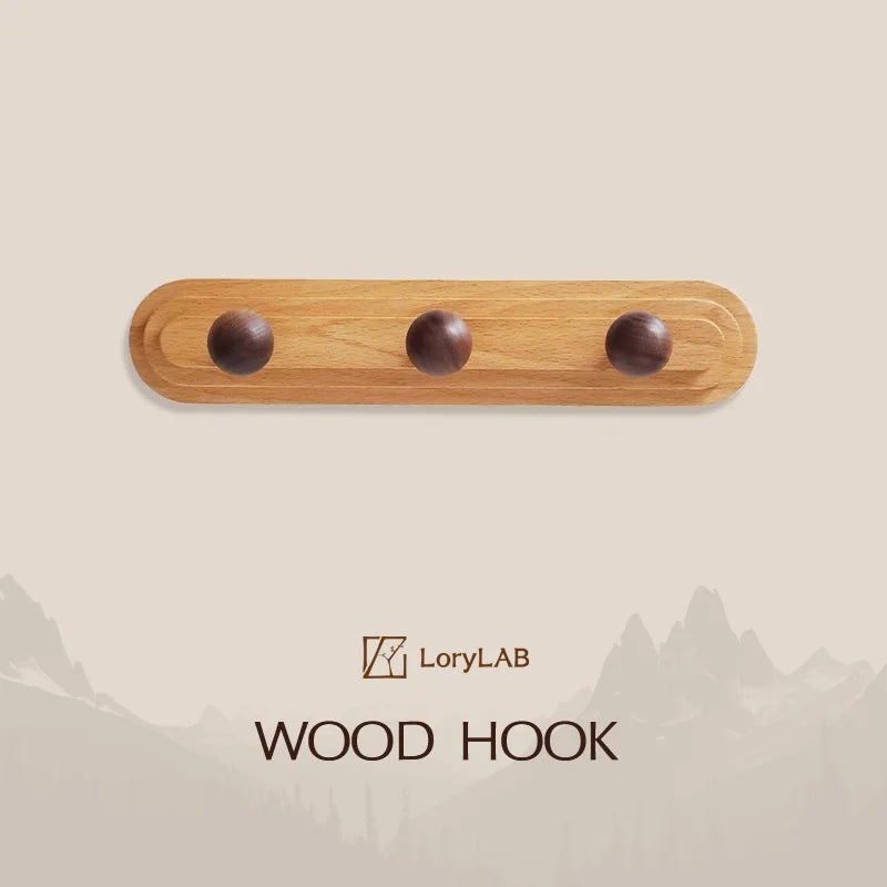 Walnut wood solid mushroom shape No holes, Minimalist wabi-sabi, Bag key Card Coat Cap, Wall Storage hook for bedroom, entrance - vue 1 sur 8