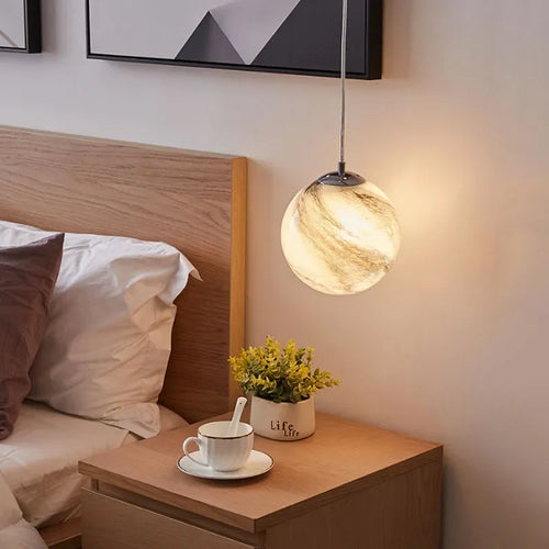 lustre créatif led boule de verre pour chambre d'enfants - vue 6 sur 11